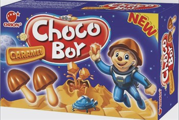 Печенье Choco Boy Caramel, в форме грибочка с бисквитной ножкой и карамельной шляпкой, 45 г 3237